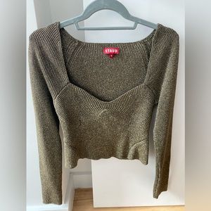 Staud Cerro Moss Sparkle Knit Sweater